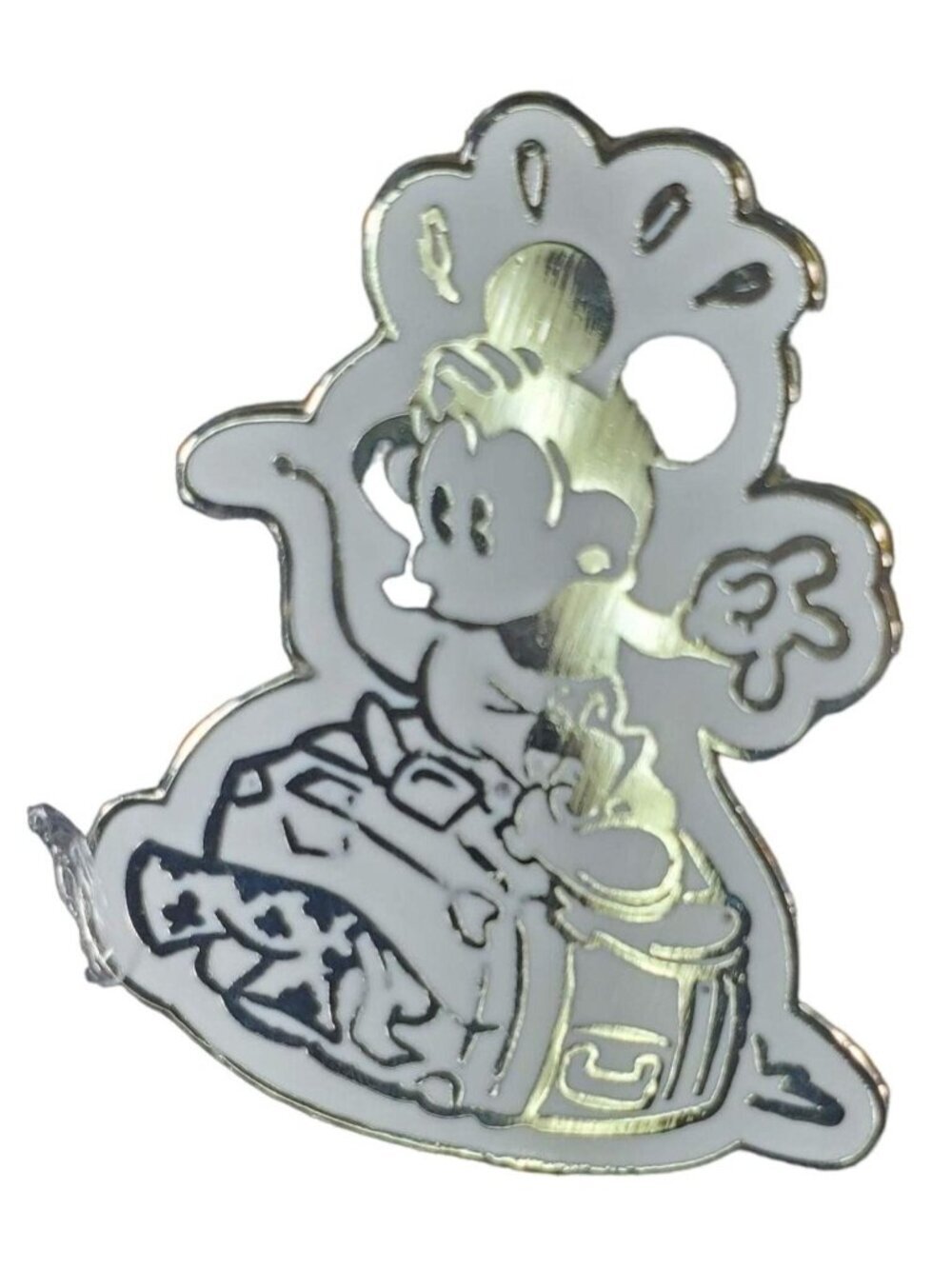 Mickey Mouse Disney Trading Pin Vacation Silver Suitcase Lapel Pin Brooch Badge
